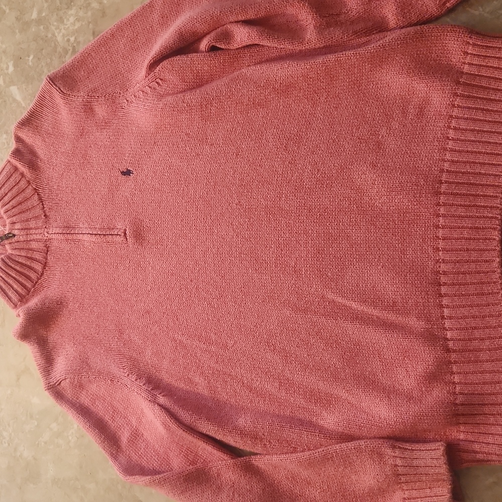 Polo by Ralph Lauren Mens Chunky Pink Cowl Neck Sweater